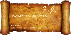 Horváth Julitta névjegykártya